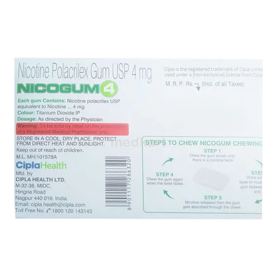 nicogum 4 sugarfree tablet 12's